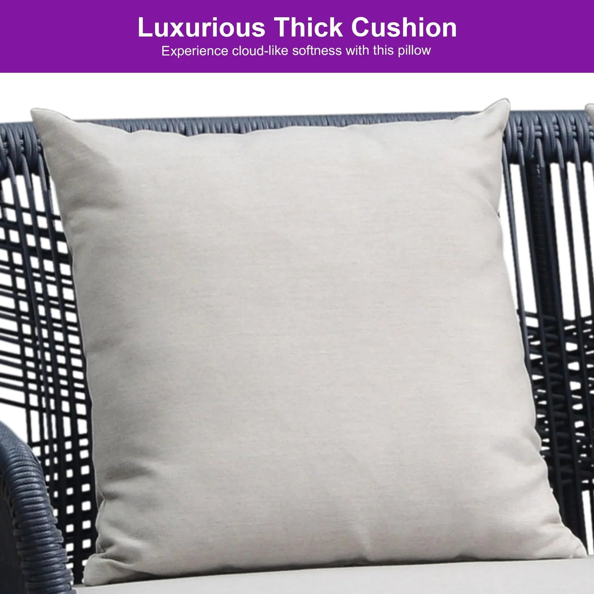 PURPLE LEAF Rivra 4-Piece Patio Conversation Set with Wicker Chairs and Thick Sofa Cushions for Garden