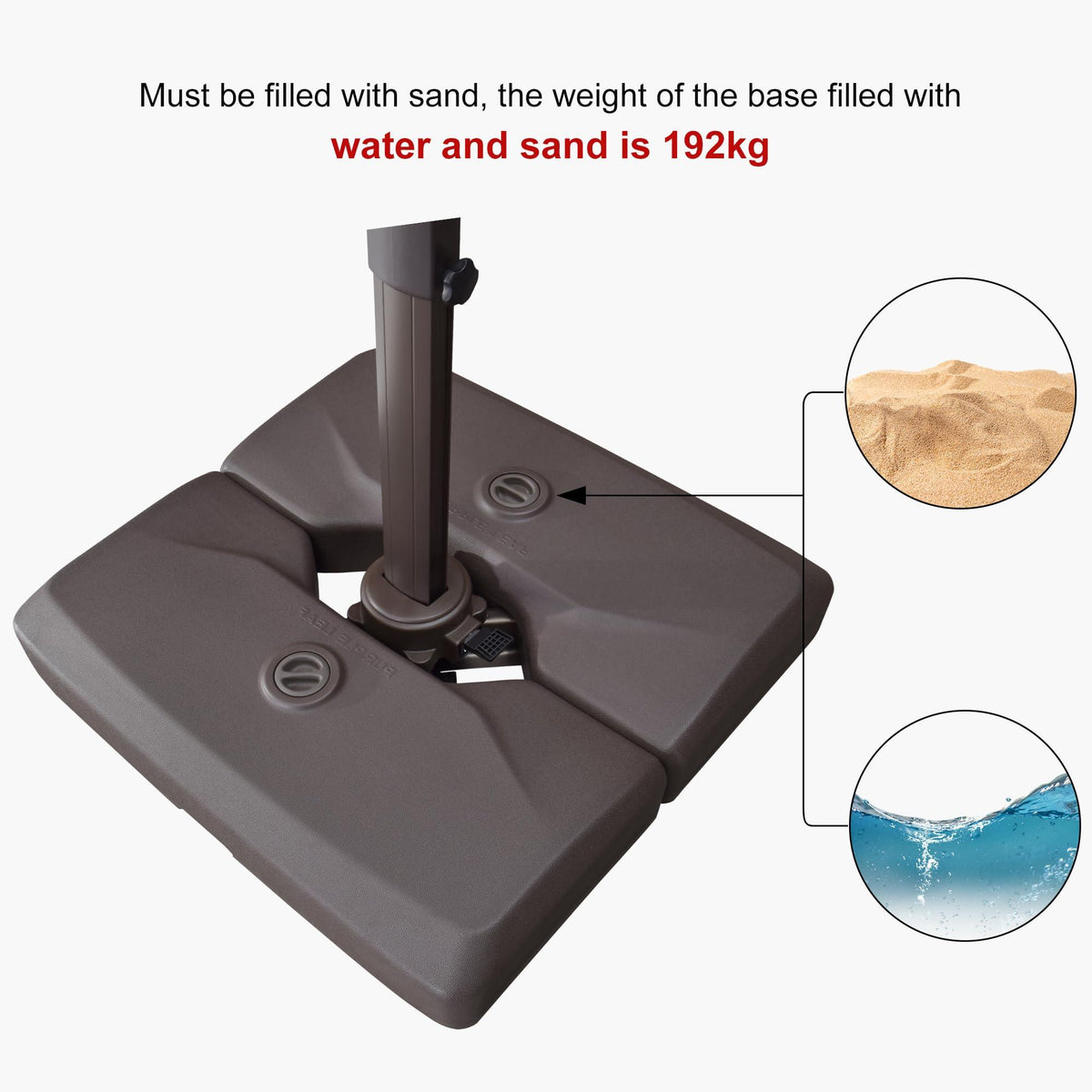 PURPLE LEAF OPEN BOX Bronze Aluminum Frame Cantilever Umbrella Weighted Base ZY02XGTBS-120