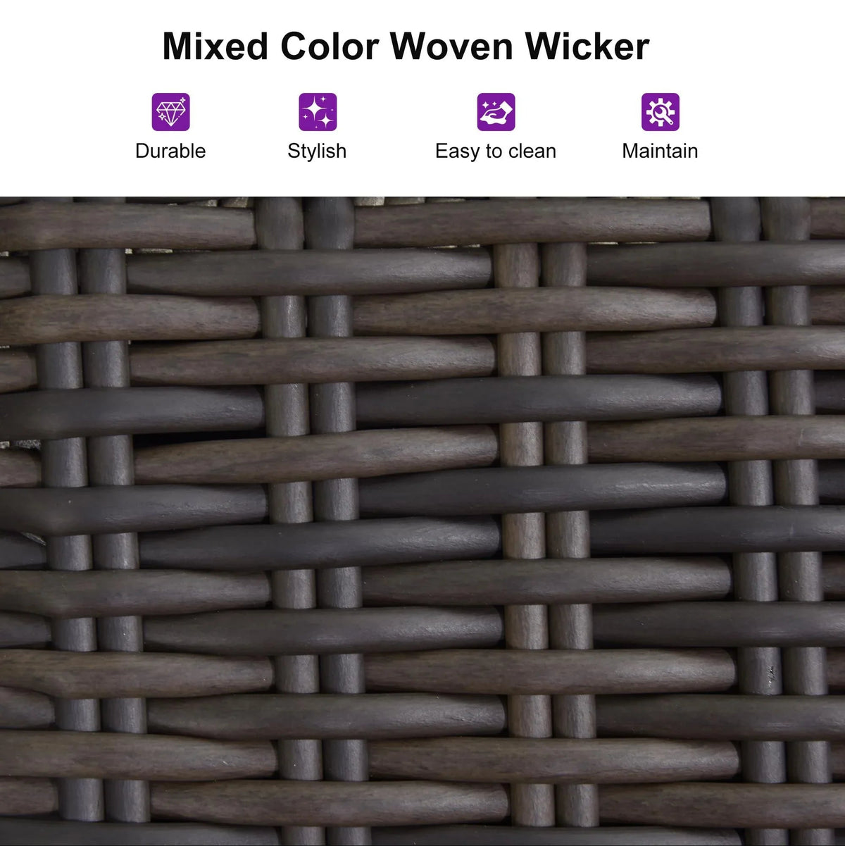PURPLE LEAF Patio Chaise Lounge Chair Set of 2 Wicker Tanning Outdoor Pool Adjustable Recliner Chair for Outside Beach Poolside Sunbathing Lounger