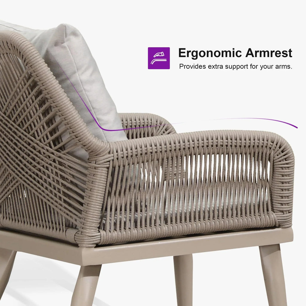 PURPLE LEAF Rivra 4-Piece Patio Conversation Set with Wicker Chairs and Thick Sofa Cushions for Garden