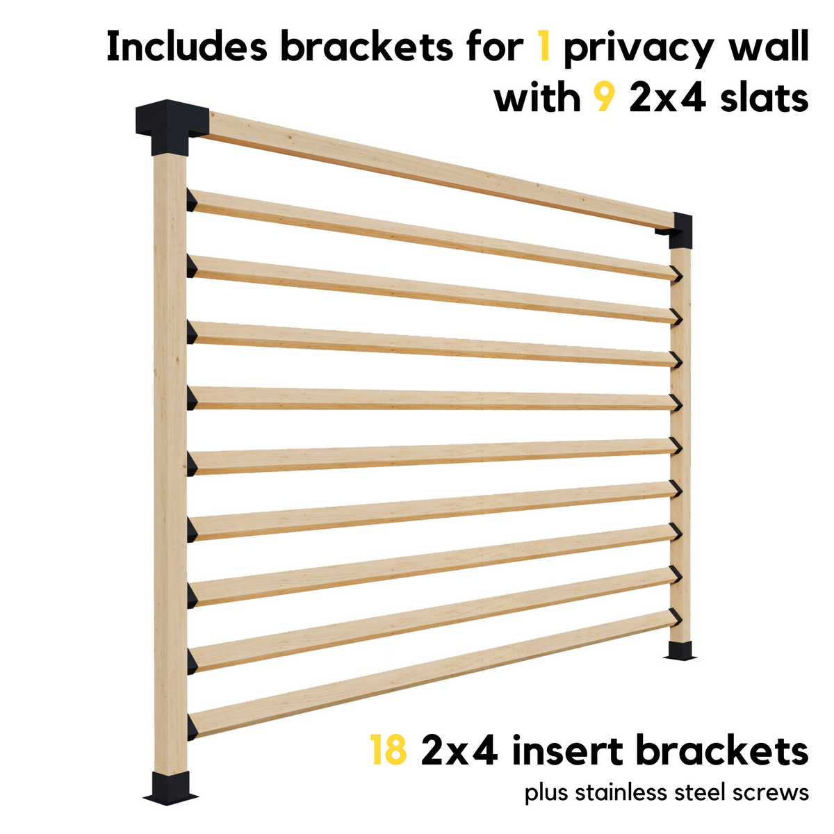 Bracket Kit for Building a Wood Small Pergola - Any Size Up to 12' x 12'