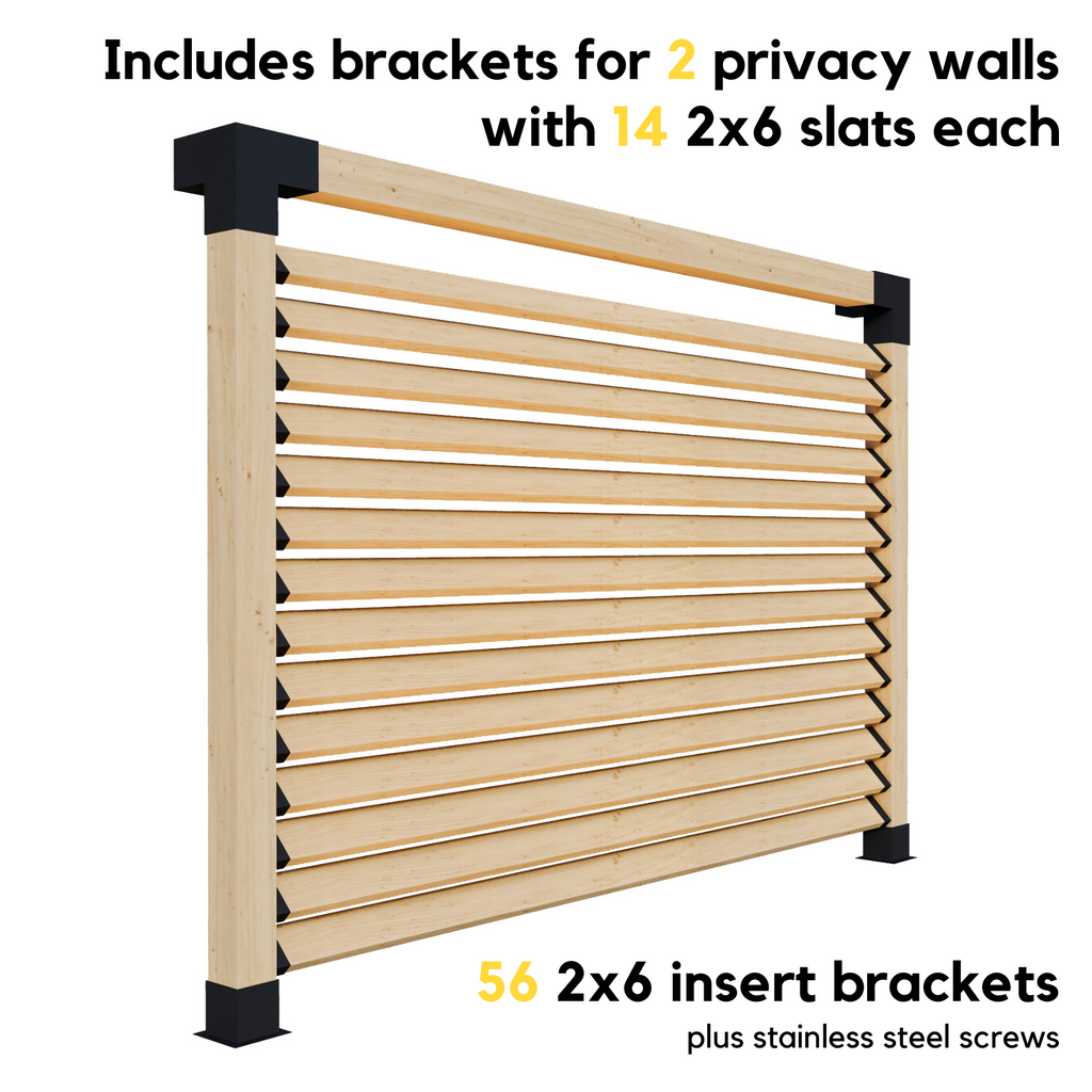 Set of 6x6 Brackets for Pergola With Roof