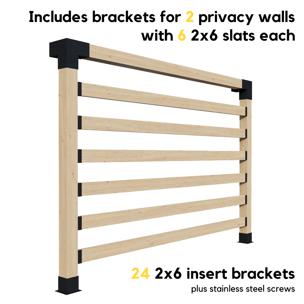 Kit for a Dining Pergola With Roof and 2 Walls
