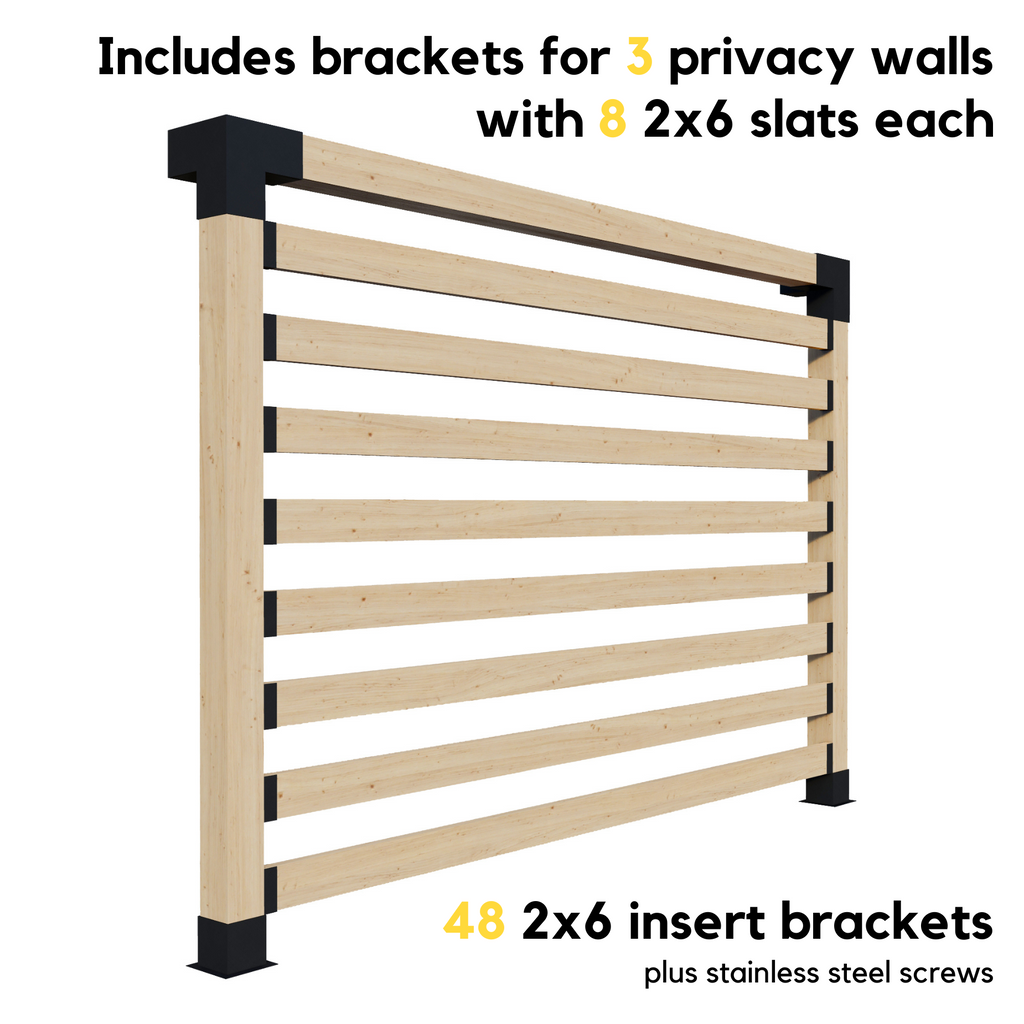 Modern Black Pergola Brackets Kit