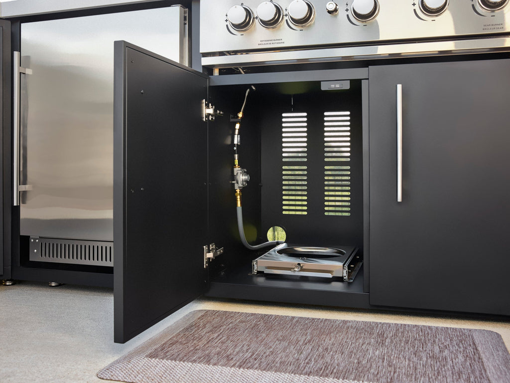 Emory | Corner Outdoor Kitchen Island with Built-In Grill & Pizza Oven