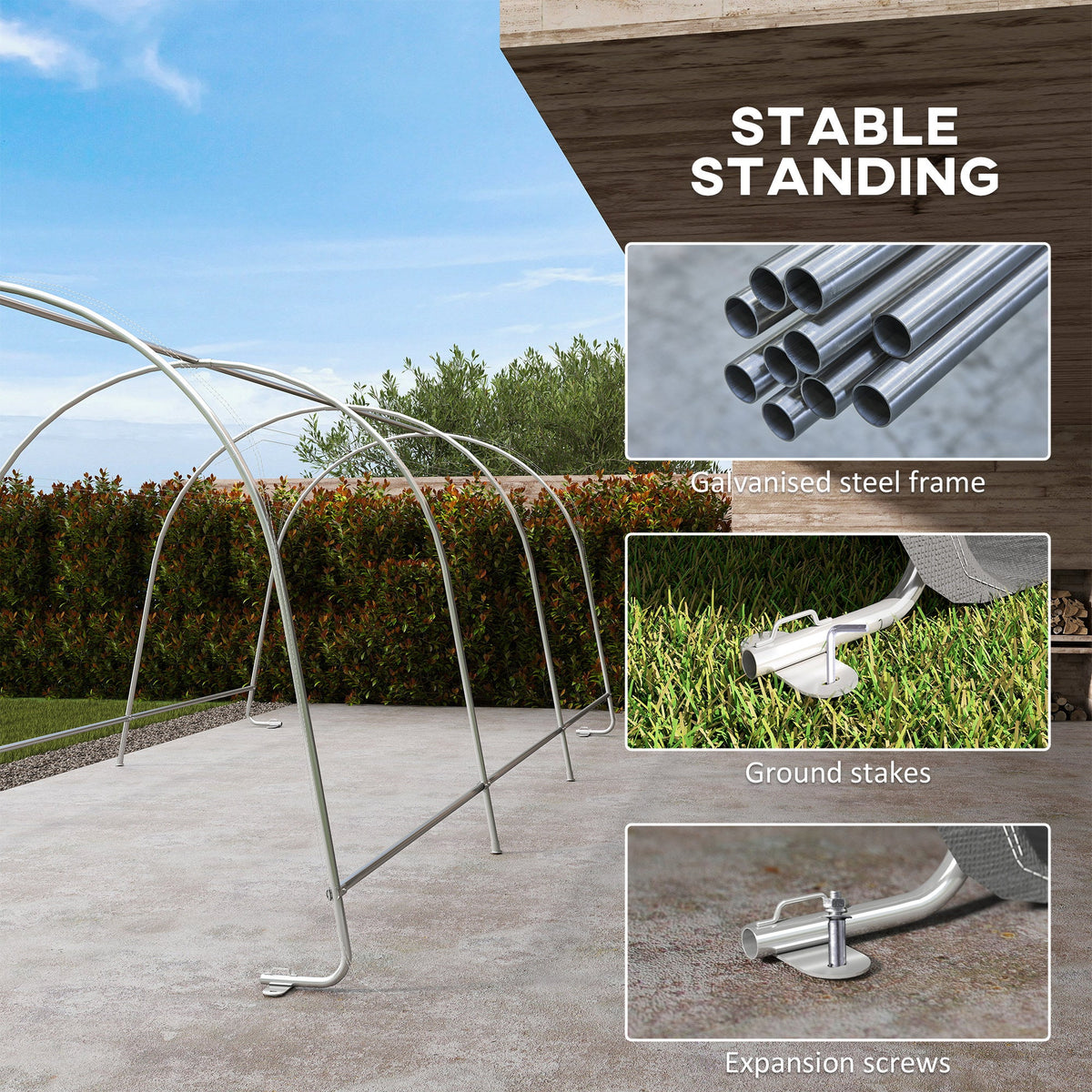 10' x 20' Portable Shed with Roll-up Zipper Door, Dark Grey