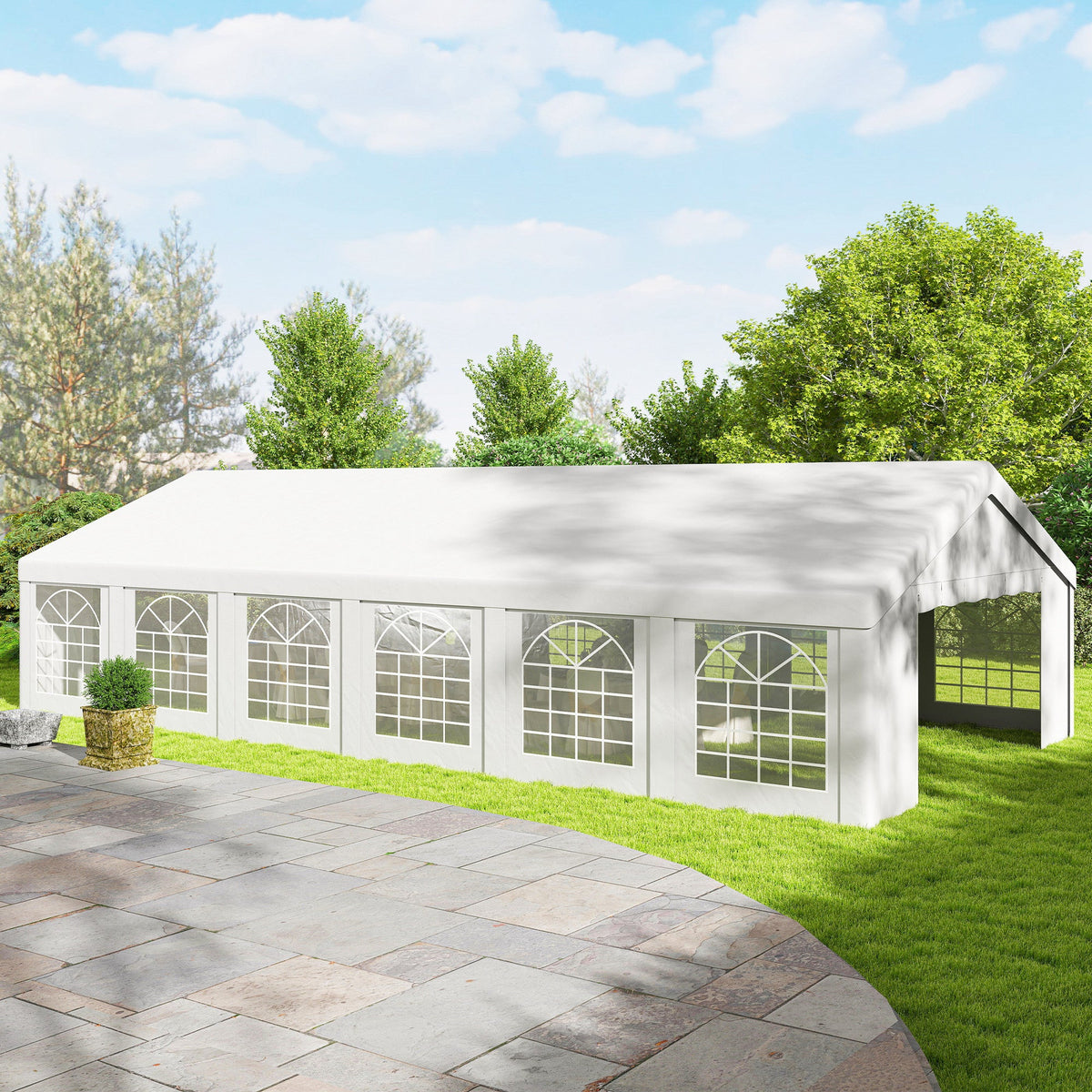 20' x 40' Heavy Duty Party Tent and Carport with 12 Sidewalls, White