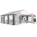 20' x 20' White & Gray Heavy-Duty Party Tent with Removable Walls, Double Doors