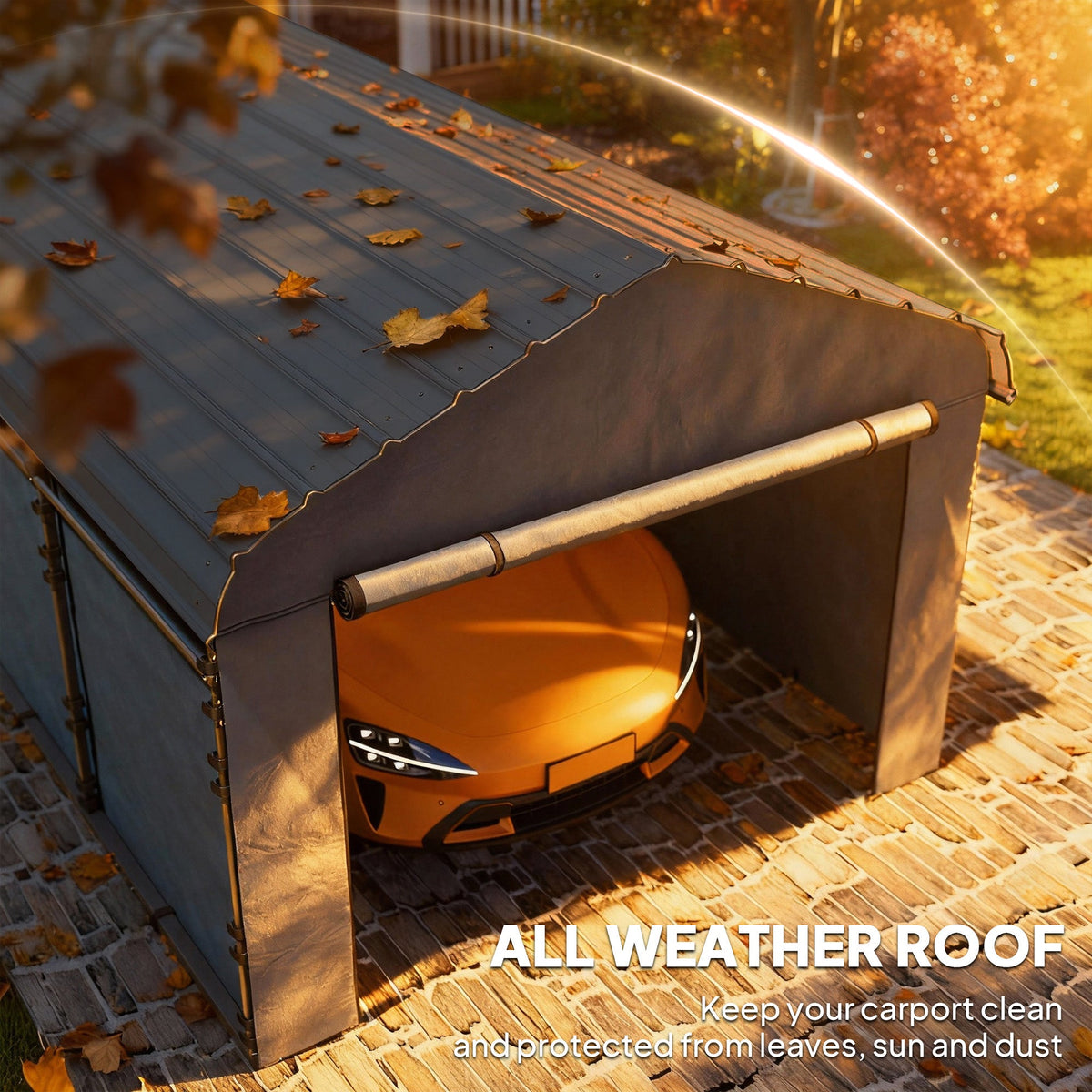 Onward 10' x 15' Heavy Duty Metal Carport with Galvanized Roof & Removable Sidewalls