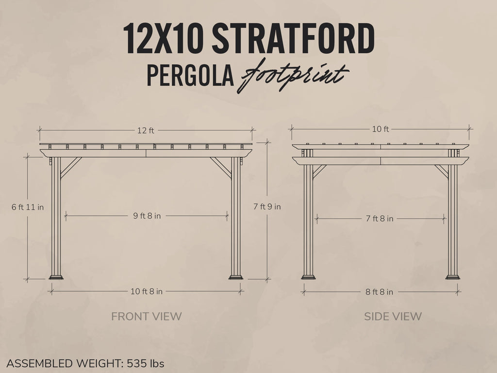 Stratford | 12x10 Steel Pergola – Black