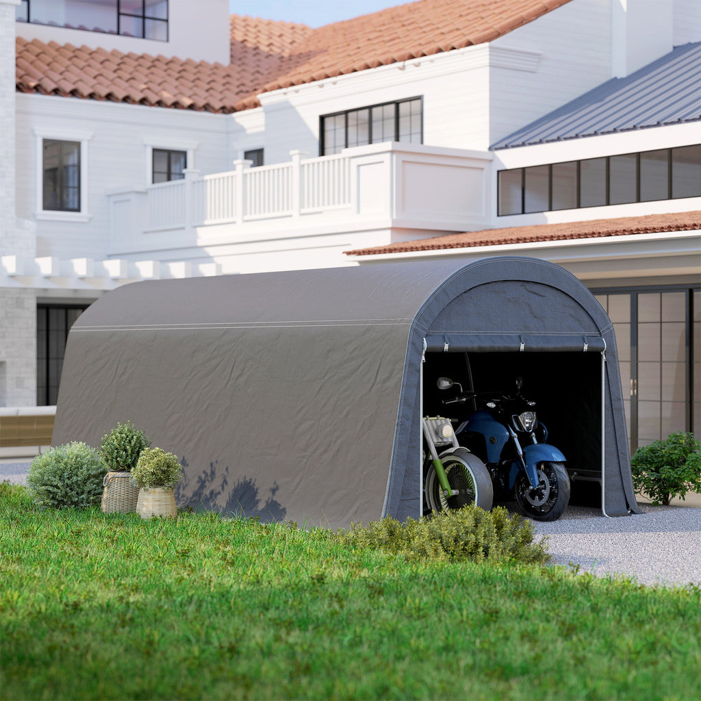 10' x 20' Portable Shed with Roll-up Zipper Door, Dark Grey