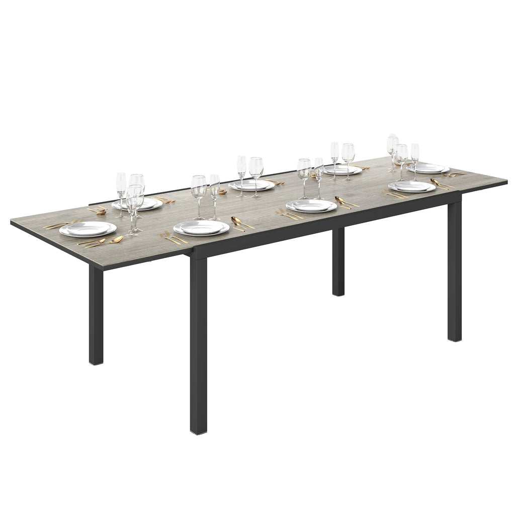 63"-94.5" Extendable Patio Dining Table for 6-8 People
