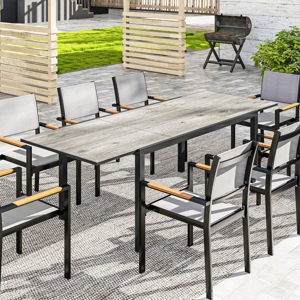 63"-94.5" Extendable Patio Dining Table for 6-8 People