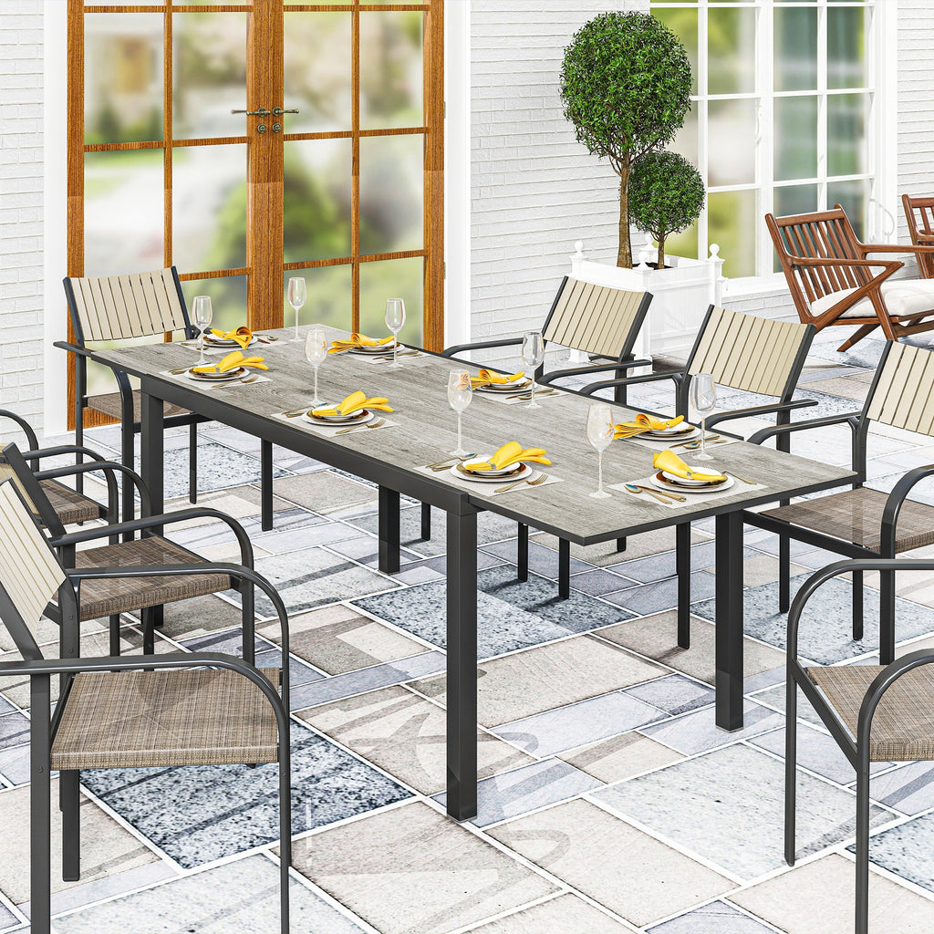 63"-94.5" Extendable Patio Dining Table for 6-8 People