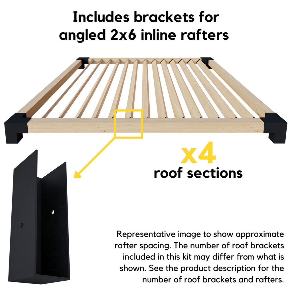 22' x 22' Pergola Attached to House with Roof