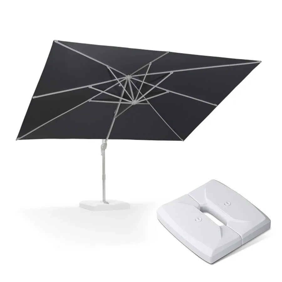 PURPLE LEAF Outdoor Patio Umbrella with Base, Best White Cantilever Umbrellas