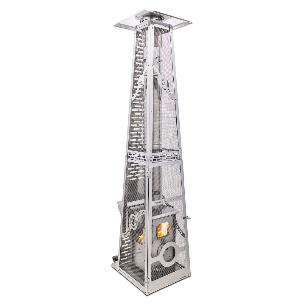 Timber Stoves Lil’ Timber Patio Heater (Stainless) with Elite Safety Cage