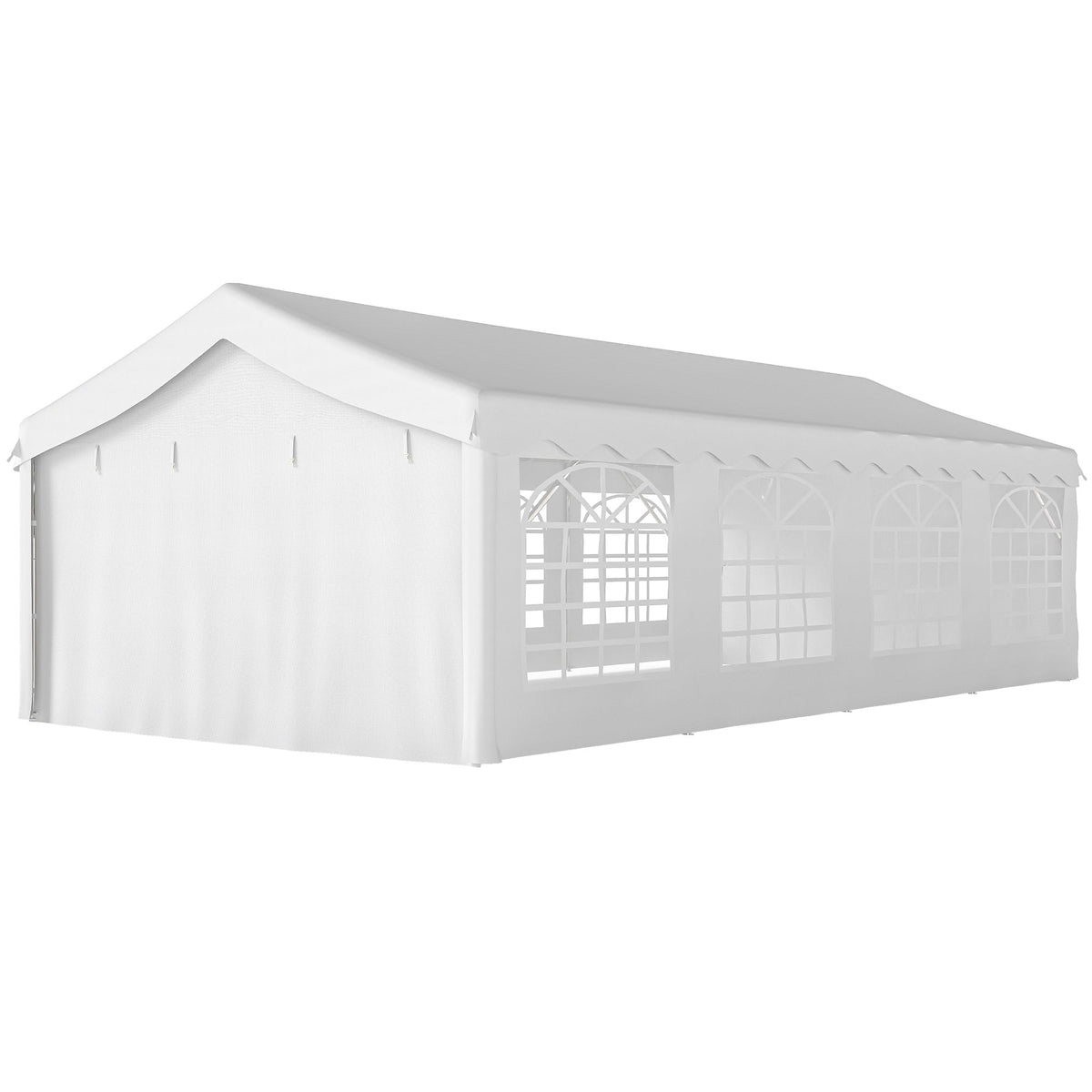 13' x 26' Heavy Duty Party Tent and Carport with Sidewalls, White