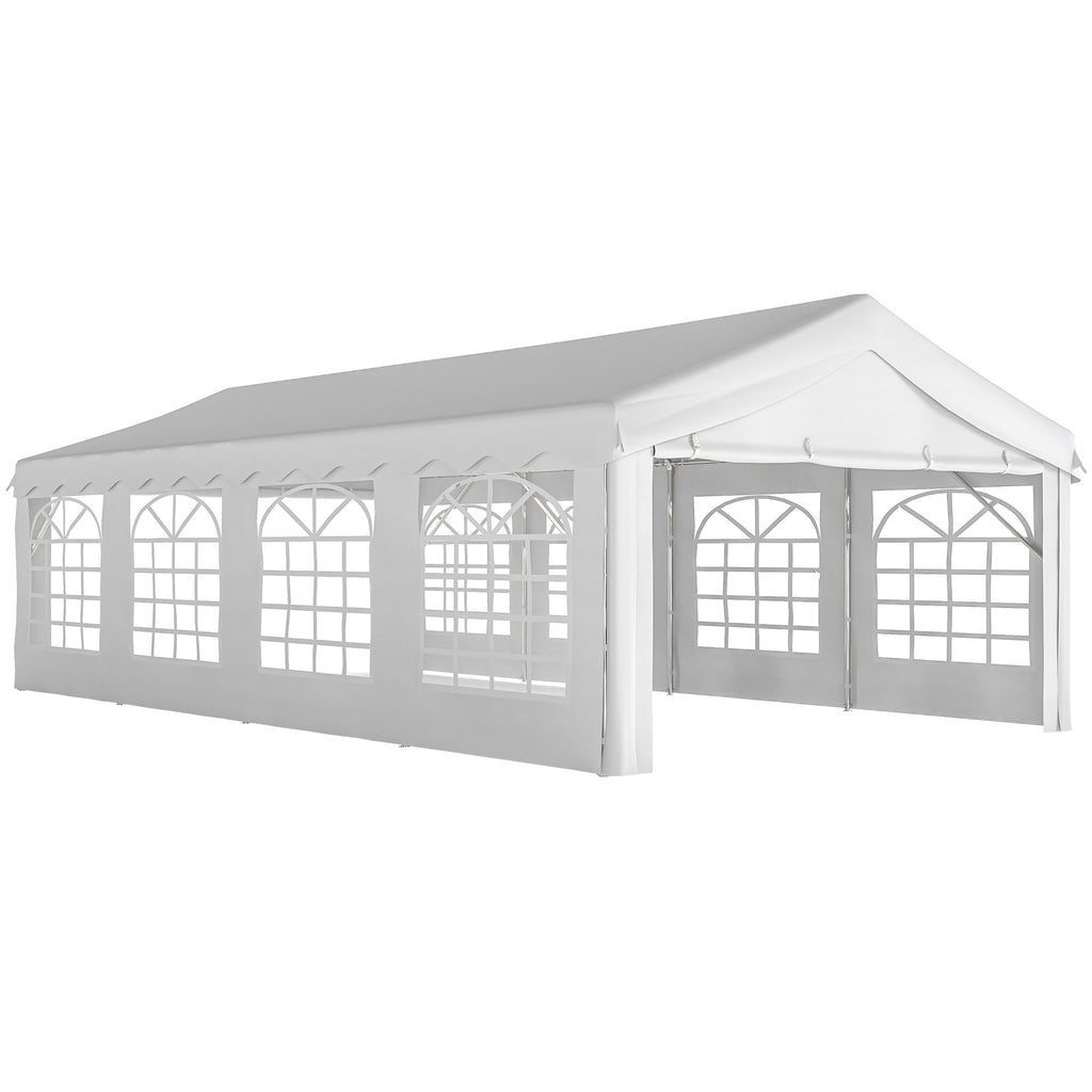 13' x 26' Heavy Duty Party Tent and Carport with Sidewalls, White