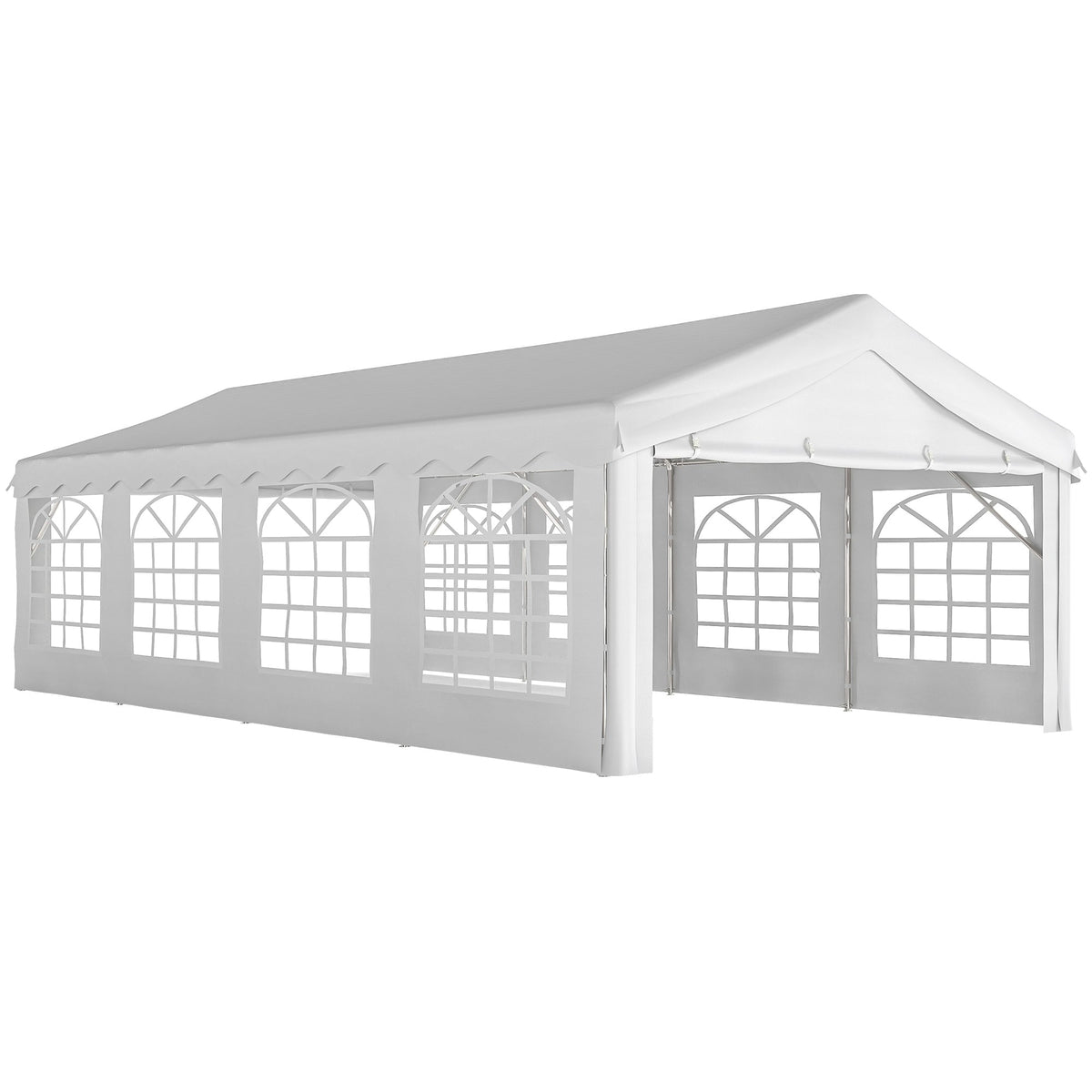 13' x 26' Heavy Duty Party Tent and Carport with Sidewalls, White