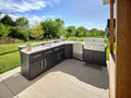 Emory | Corner Outdoor Kitchen Island with Bar Seating & Built-In Grill – Right
