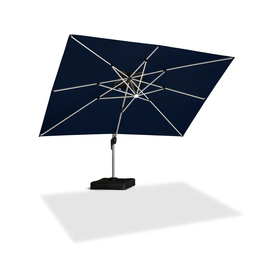 PURPLE LEAF SUNBRELLA Solar Cantilever Umbrella with Lights, Large Umbrellas For Outdoor Patio