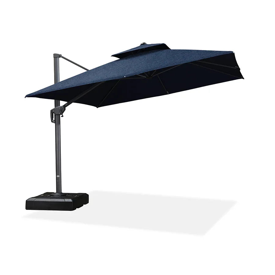 PURPLE LEAF SUNBRELLA Cantilever Umbrella Grey Aluminum Patio Umbrella
