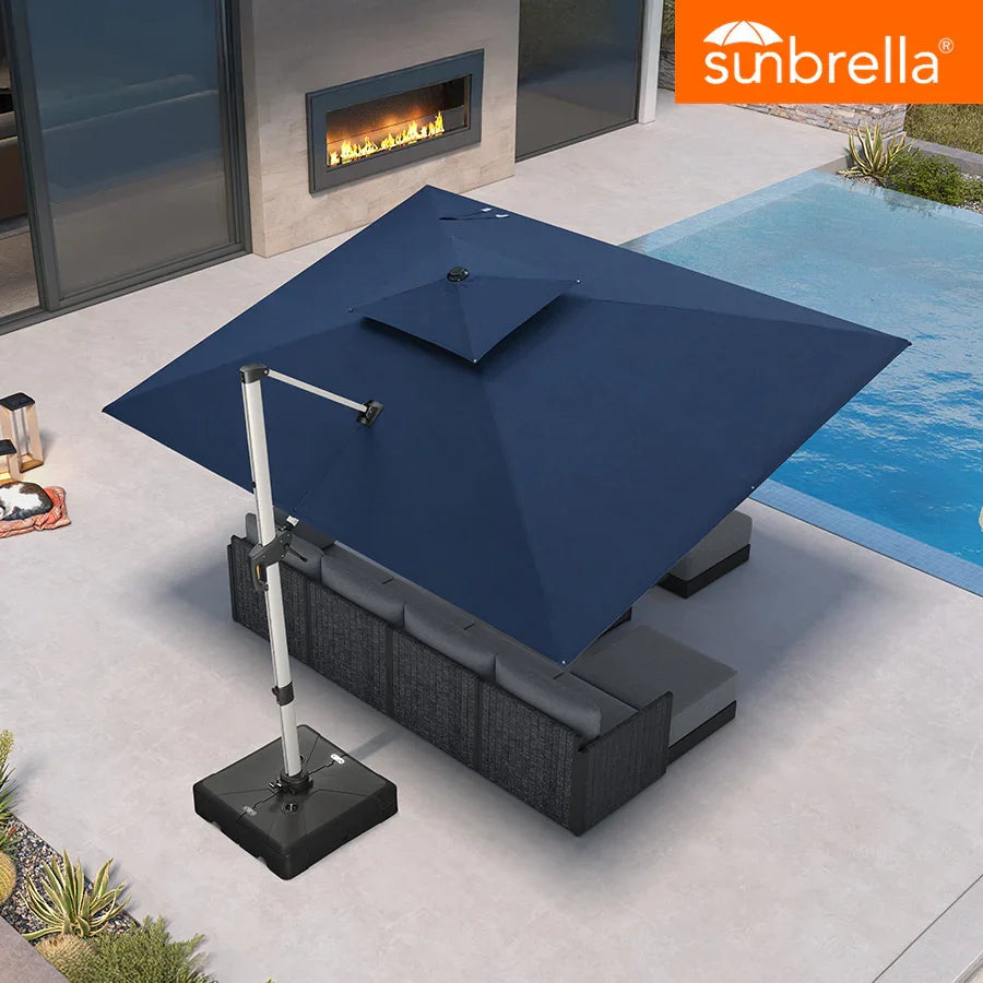 PURPLE LEAF – Parasol de terrasse Premium Classic SUNBRELLA déporté