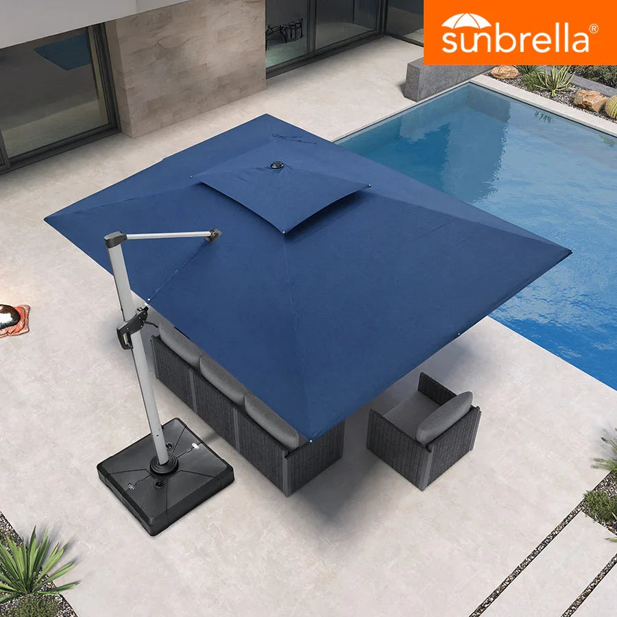PURPLE LEAF – Parasol de terrasse Premium Classic SUNBRELLA déporté