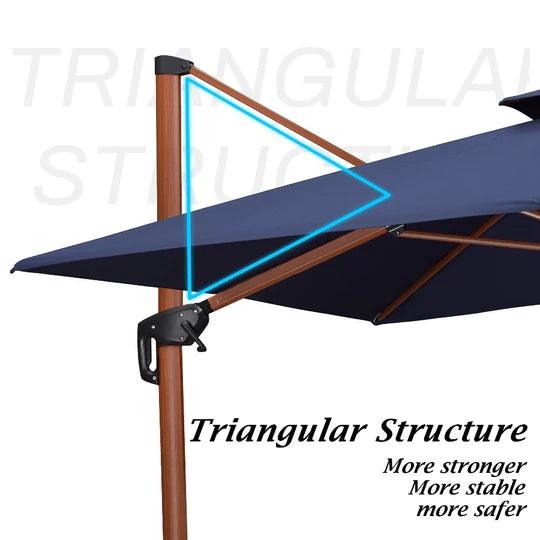 PURPLE LEAF Outdoor Patio Umbrella with Base, Garden Pool Umbrella, Navy Blue