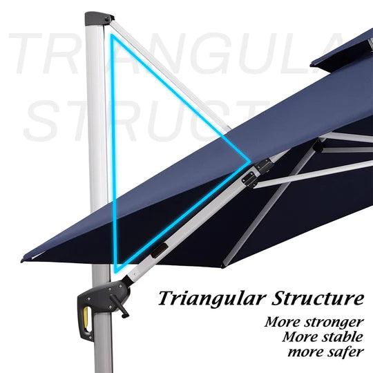 PURPLE LEAF Outdoor Patio Umbrella with Base, Garden Pool Umbrella, Navy Blue