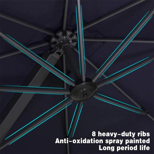 PURPLE LEAF Outdoor Patio Umbrella with Base, Garden Pool Umbrella, Navy Blue