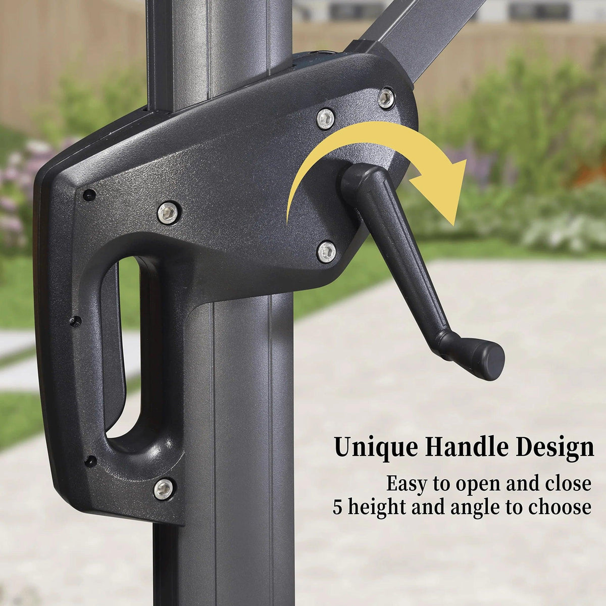 PURPLE LEAF Outdoor Patio Umbrella with Base, Cantilever Umbrellas for Garden, Grey