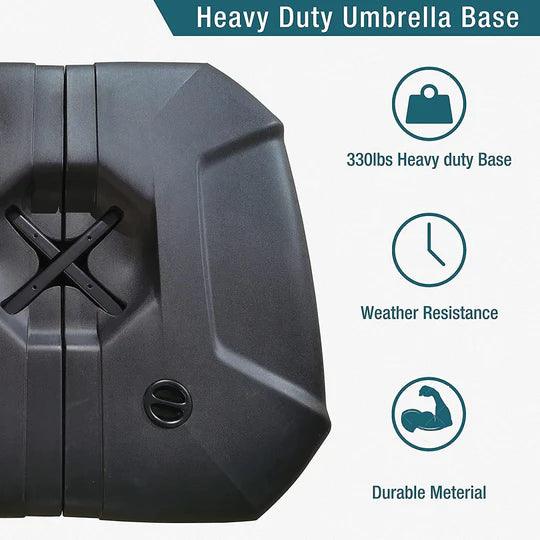 PURPLE LEAF Outdoor Patio Umbrella with Base, Cantilever Umbrellas for Garden, Grey