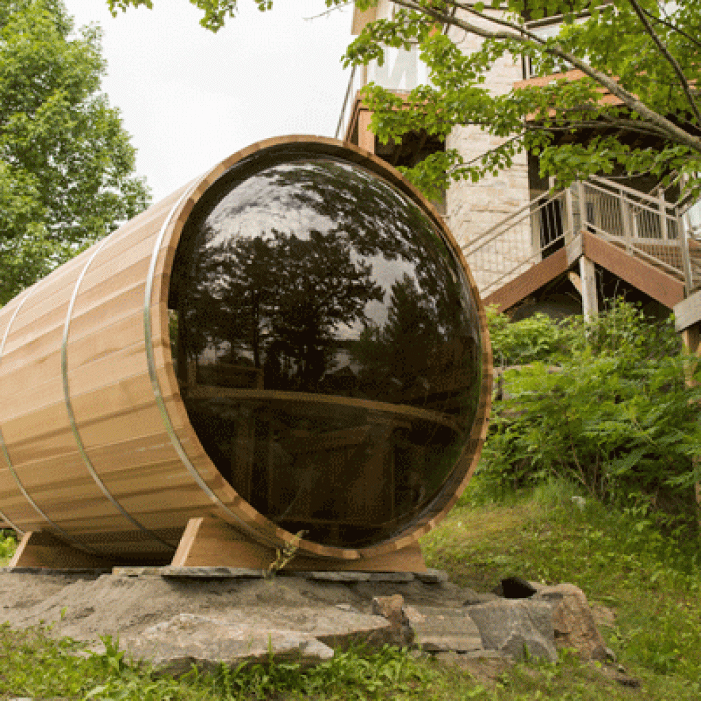 Saunas tonneau en cèdre à vue panoramique