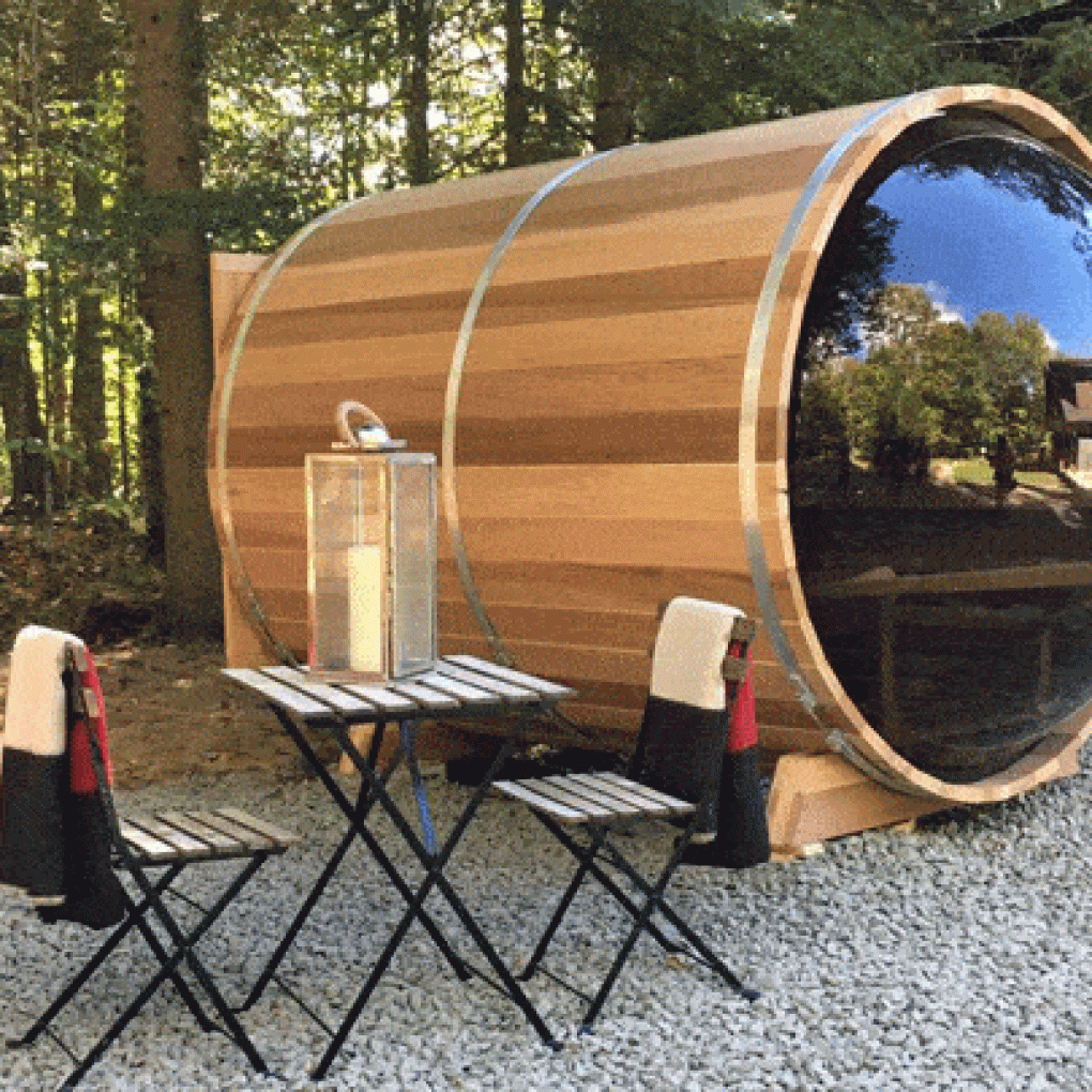 Saunas tonneau en cèdre à vue panoramique