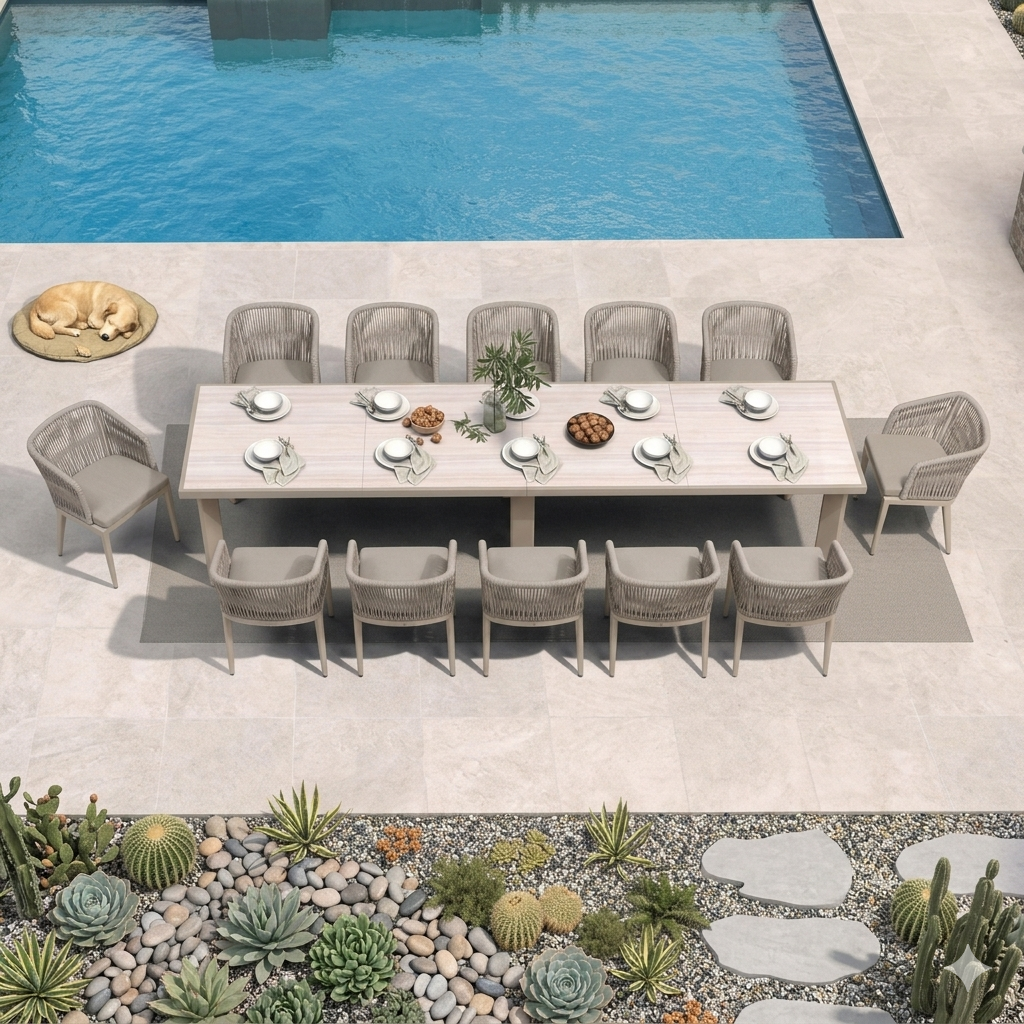 PURPLE LEAF Patio Dining Set with Sunbrella Fabric Cushions and Aluminum Table All-Weather Wicker Patio Table Set for Deck
