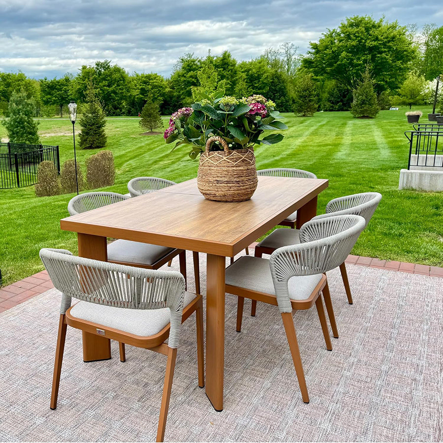 PURPLE LEAF 7 / 9 / 11 pcs Outdoor Dining Set Patio Dining Furniture for Lawn Backyard Deck Brown