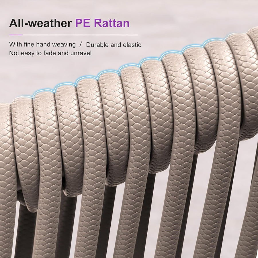 PURPLE LEAF Patio Dining Set with Sunbrella Fabric Cushions and Aluminum Table All-Weather Wicker Patio Table Set for Deck
