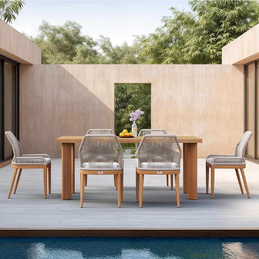 PURPLE LEAF 7/9/11 Pieces Patio Dining Set with Sunbrella Cushions All-Weather Wicker Patio Table and Chairs for Deck, Garden