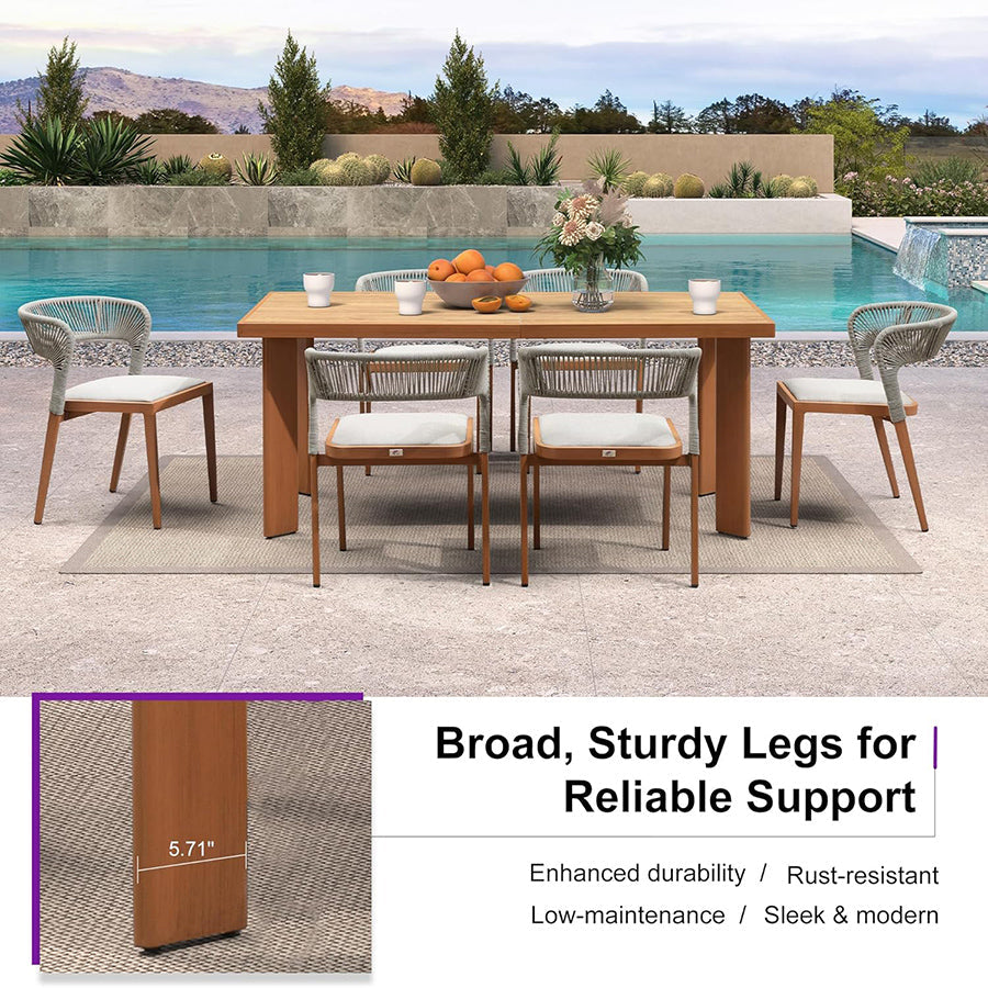 PURPLE LEAF 7 / 9 / 11 pcs Outdoor Dining Set Patio Dining Furniture for Lawn Backyard Deck Brown