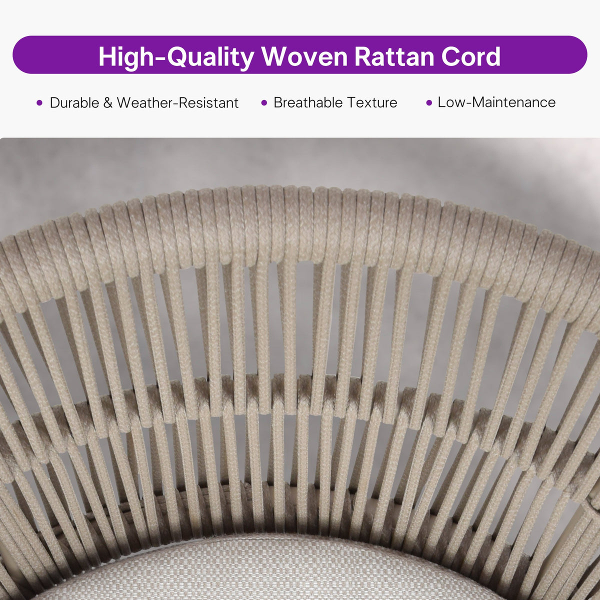PURPLE LEAF Outdoor Dining Set All Weather Wicker Patio Dining Set with Rectangular Aluminum Table and Modern Armrest Dining Chairs for Garden Deck Backyard Kitchen