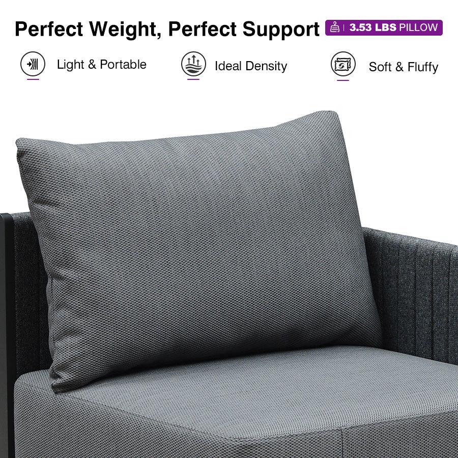 PURPLE LEAF Sanori L-Shaped Patio Couch Set Modular Sofa with Grey Cushions for Backyard