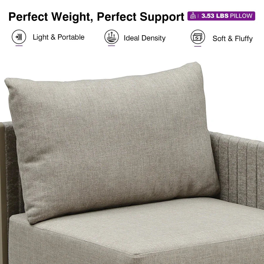 PURPLE LEAF Sanori Beige Symmetrical Outdoor Sectional  Modular Design with Cushions and Ottoman for Porch