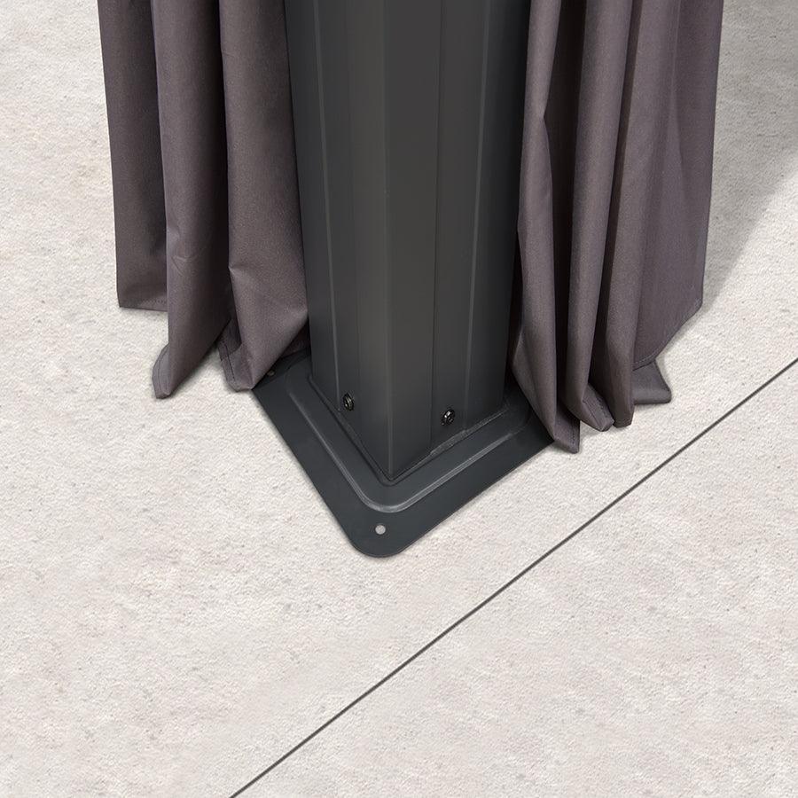 PURPLE LEAF Outdoor Adjustable Louvered Aluminum Pergola Metal Roof Hardtop Gazebo with Upgrade Curtain