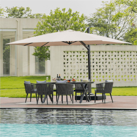 PURPLE LEAF Outdoor Sun Heavy Duty Cantilever Umbrella for Patio, Porch, Beach