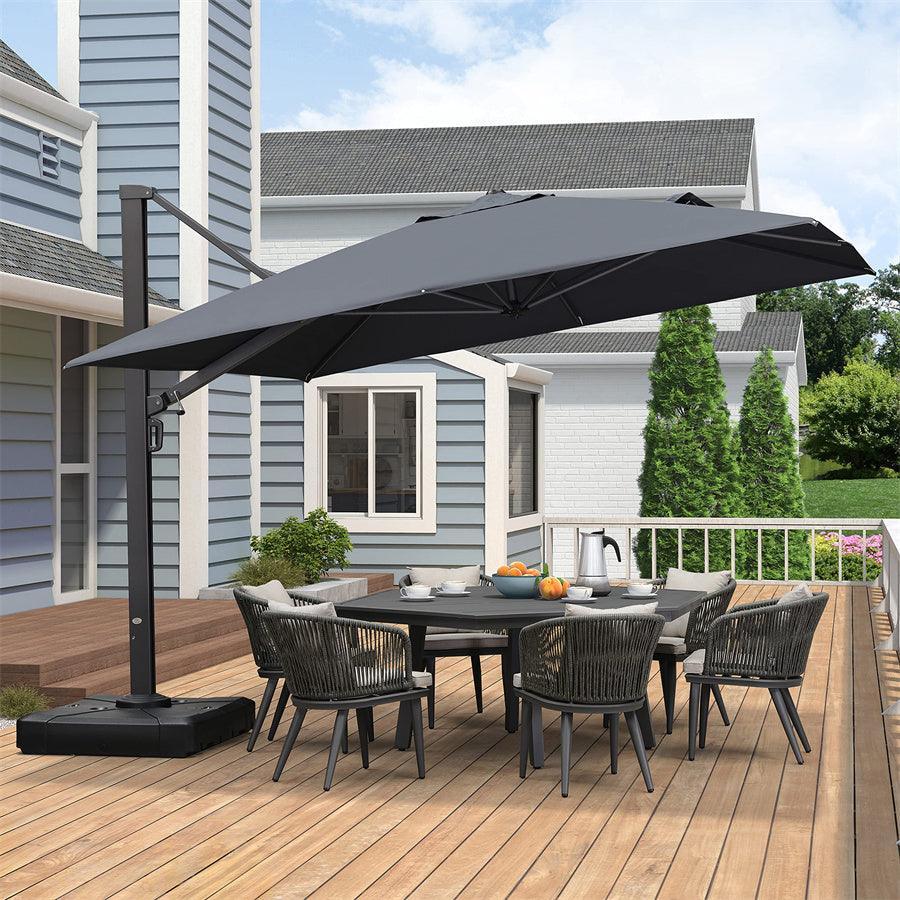PURPLE LEAF Outdoor Sun Heavy Duty Cantilever Umbrella for Patio, Porch, Beach