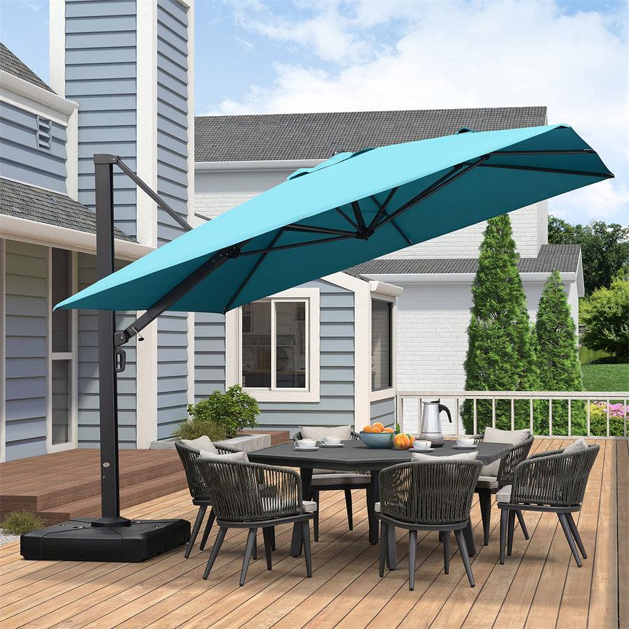 PURPLE LEAF Outdoor Sun Heavy Duty Cantilever Umbrella for Patio, Porch, Beach