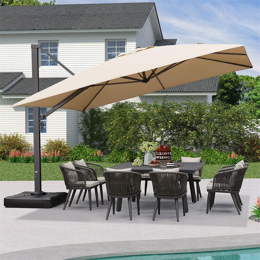 PURPLE LEAF Outdoor Sun Heavy Duty Cantilever Umbrella for Patio, Porch, Beach