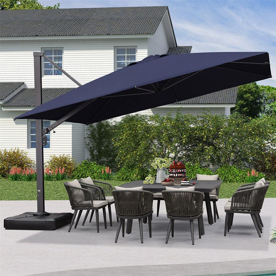 PURPLE LEAF Outdoor Sun Heavy Duty Cantilever Umbrella for Patio, Porch, Beach